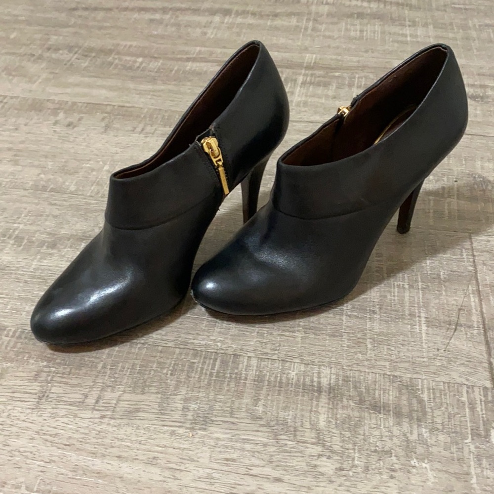 Black High Heel Ankle Boots with zipper